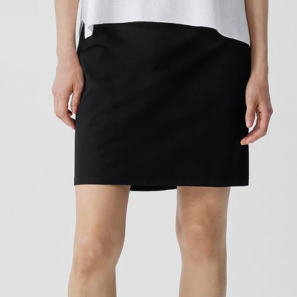 Eileen Fisher washable stretch crepe mini-skirt petite large